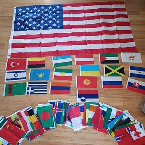World Flags with Poles